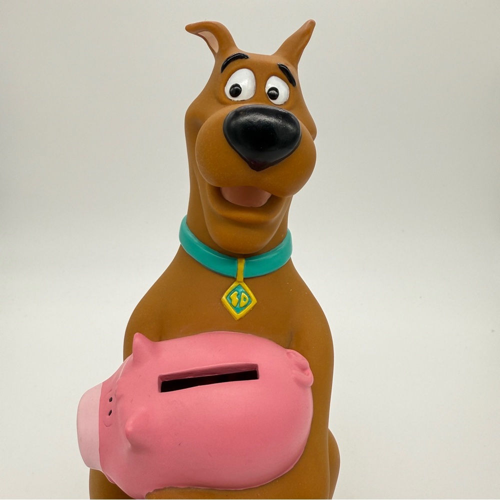 Vintage 1998 Hanna - Barbera Scooby-Doo Dog Figurine with Pink Piggy Bank - Picture 7 of 8